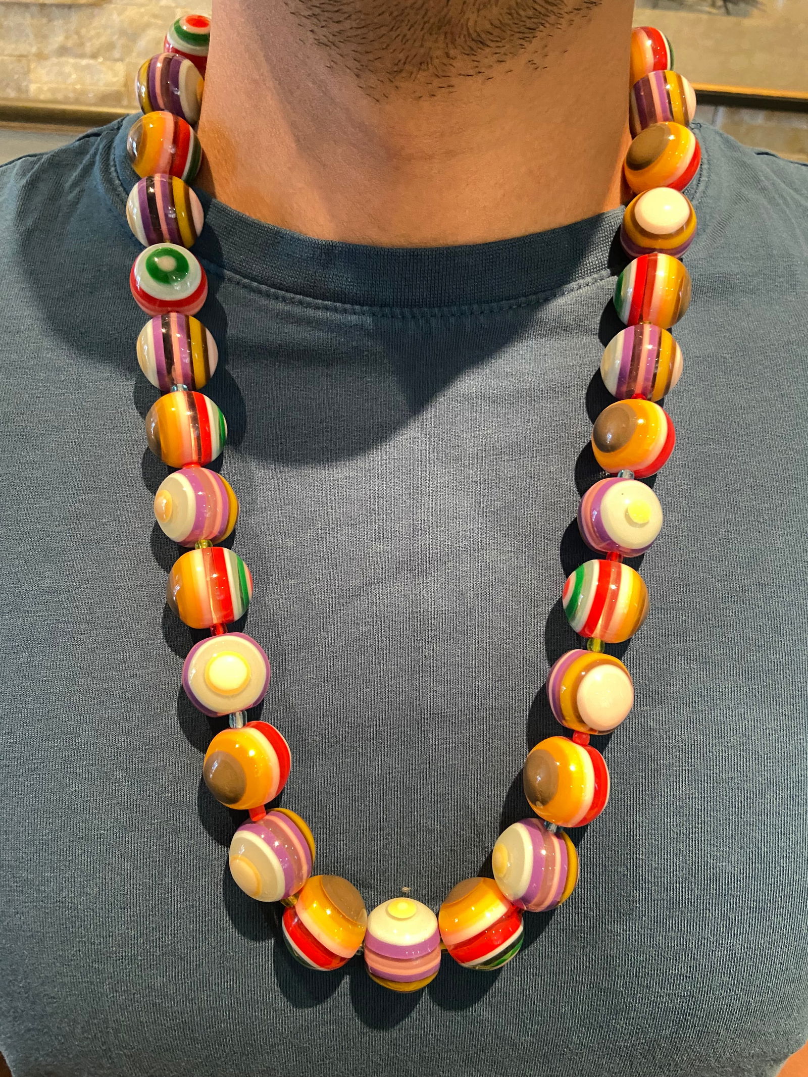 Pop Art Large Olho Grego(Greek Eye) statement Necklace by Sobral - 4