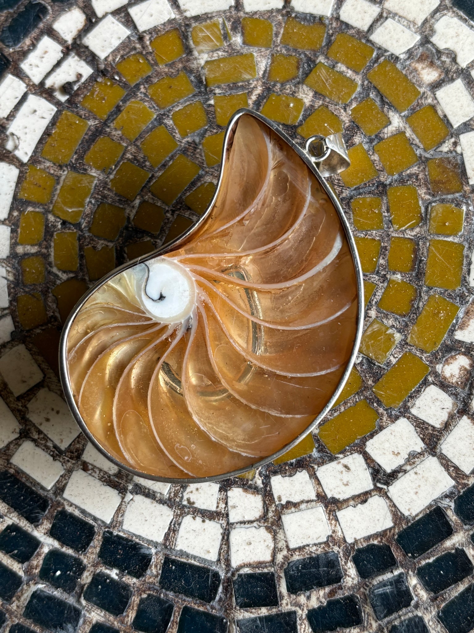 Nautilus Pendant with Larimar - 2