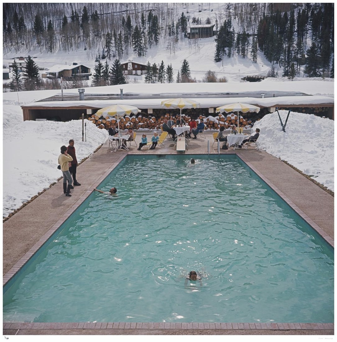 Snow Round the Pool 1964 - Slim Aarons Estate Stamped: 1964 (printed later) - 18