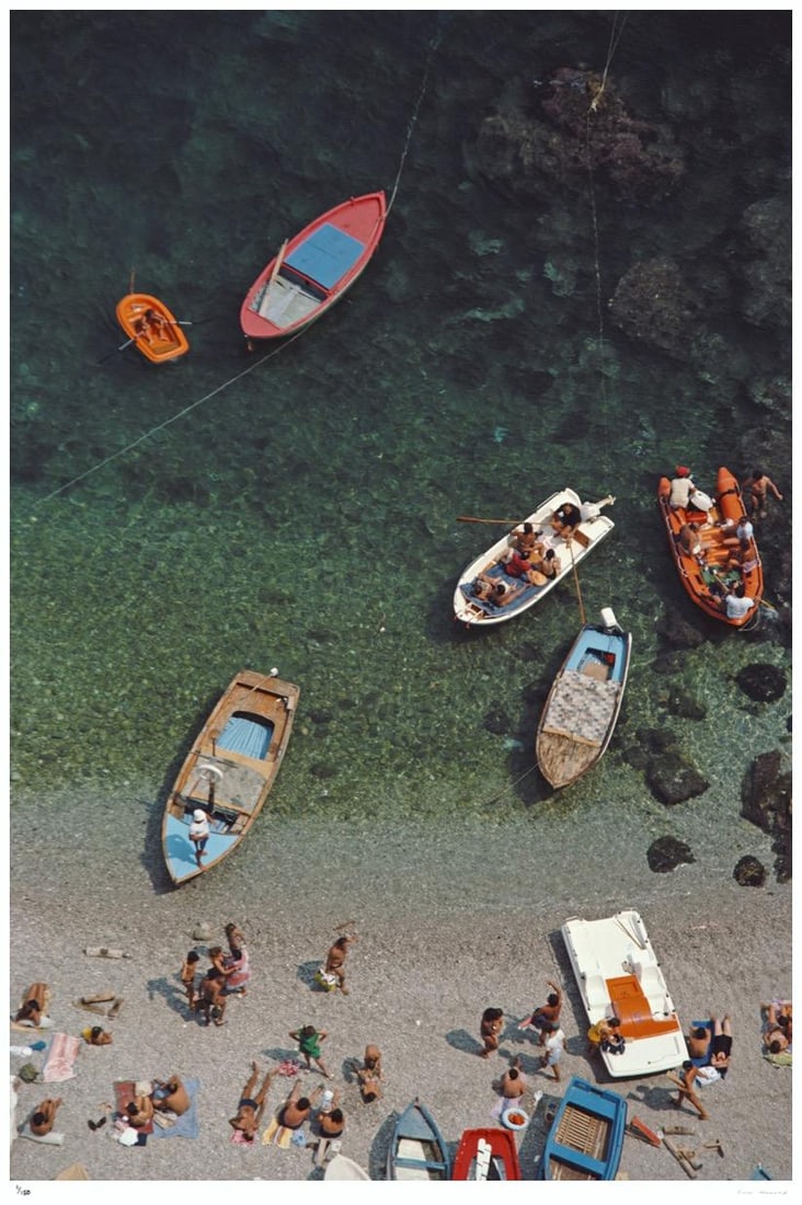 Conca dei Marini 1984 - Slim Aarons Estate Stamped: 1984 (printed later): Title: Conca dei Marini 1984 - Slim Aarons Estate Stamped: 1984 (printed later) Description: Conca dei Marini 1984 - Slim Aarons Estate Stamped American socialite Mrs. Winston F. C. Guest (aka C. Z. G