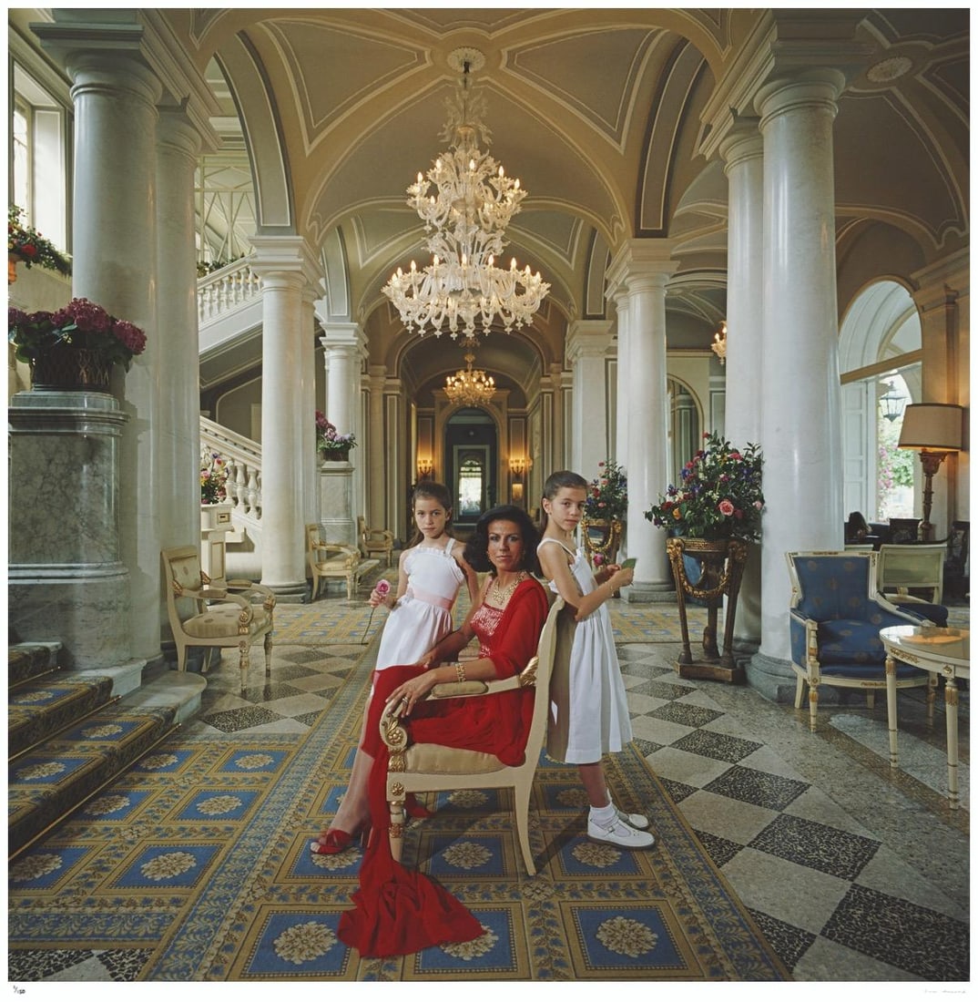 Droulers And Daughters 1984 - Slim Aarons Estate Stamped: 1984 (printed later): Title: Droulers And Daughters 1984 - Slim Aarons Estate Stamped: 1984 (printed later) Description: Droulers And Daughters 1984 - Slim Aarons Estate Stamped Roberta Droulers sitting with her