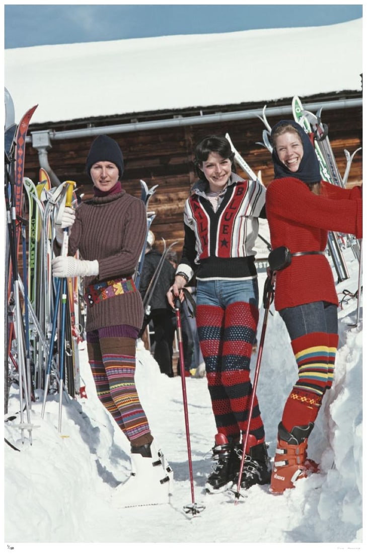 Skiing In Gstaad 1977 - Slim Aarons Estate Stamped: 1977 (printed later) (1 of 20)