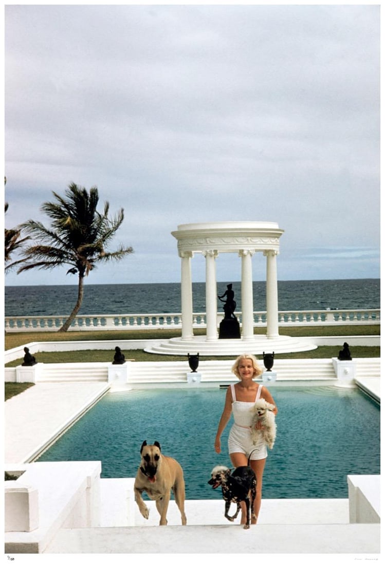 CZ’s Dogs 1955 - Slim Aarons Estate Stamped: 1955 (printed later): Title: CZ’s Dogs 1955 - Slim Aarons Estate Stamped: 1955 (printed later) Description: CZ’s Dogs 1955 - Slim Aarons Estate Stamped Mrs F C Winston Guest (1920 – 2003) (aka Cee Zee Gue