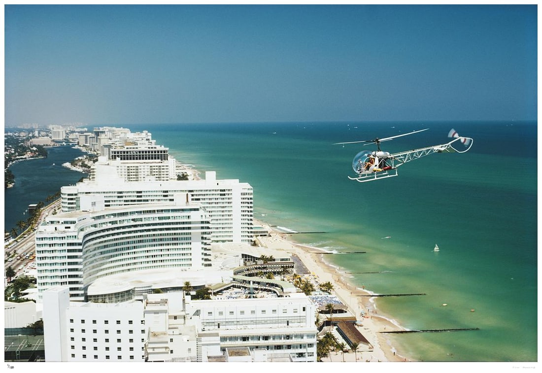 Aerial Miami Beach 1972 - Slim Aarons Estate Stamped: 1972 (printed later) - 7