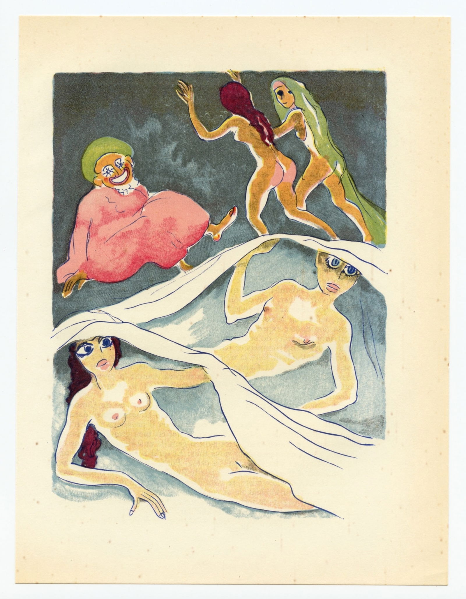 Kees van Dongen engraving for "Mille Nuits": Title: Kees van Dongen engraving for "Mille Nuits" Description: Medium: wood engraving (after the watercolor). Printed in Paris in 1955 at the atelier Coulouma for "Mille nuits et une nuit" (1001