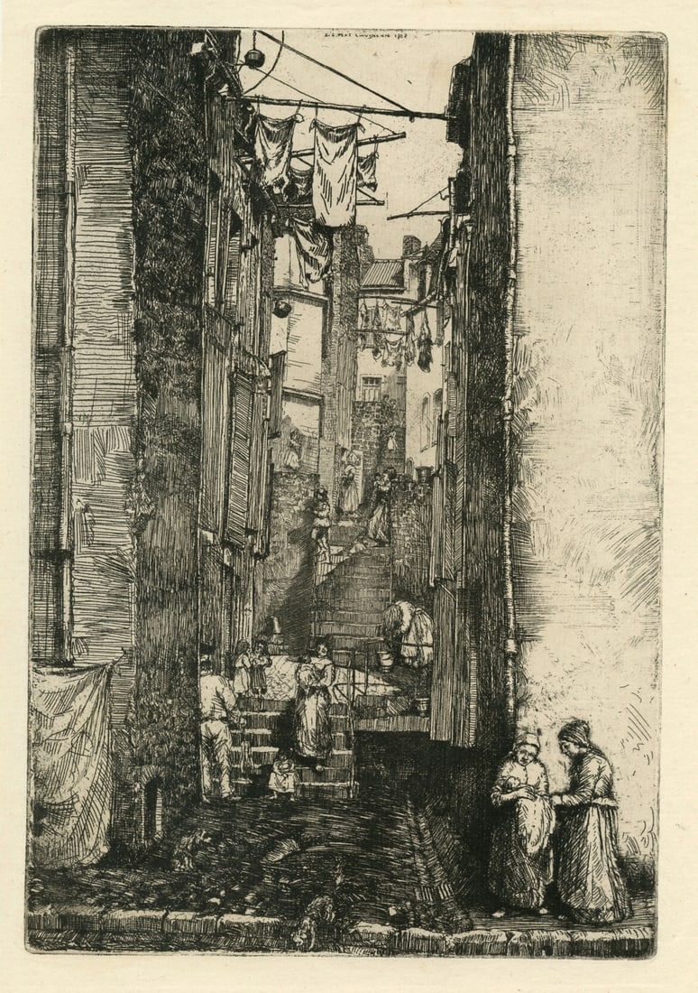 Donald Shaw MacLaughlan original etching "La ruelle du pecheur" (1 of 1)