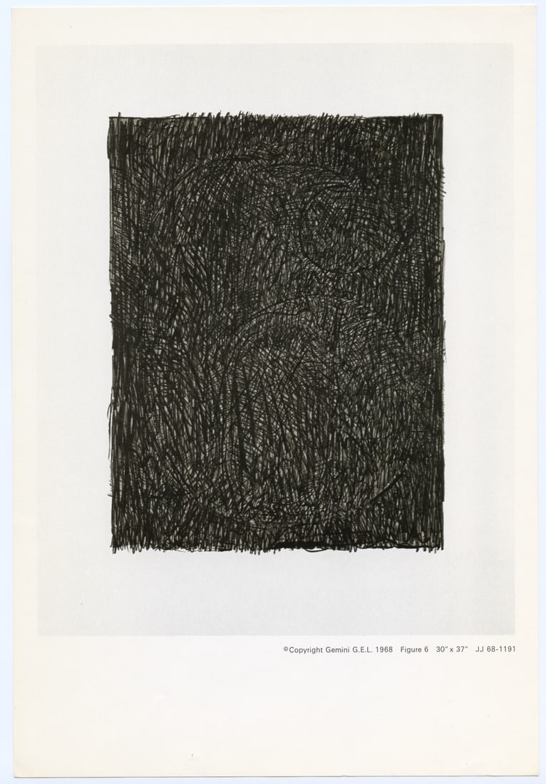Jasper Johns "Figure 6" 1968: Title: Jasper Johns "Figure 6" 1968 Description: Medium: offset print (after Jasper Johns). This smaller-size promotional copy was printed on semi-glossy paper in 1968 and issued by Gemini G.E.L. of L
