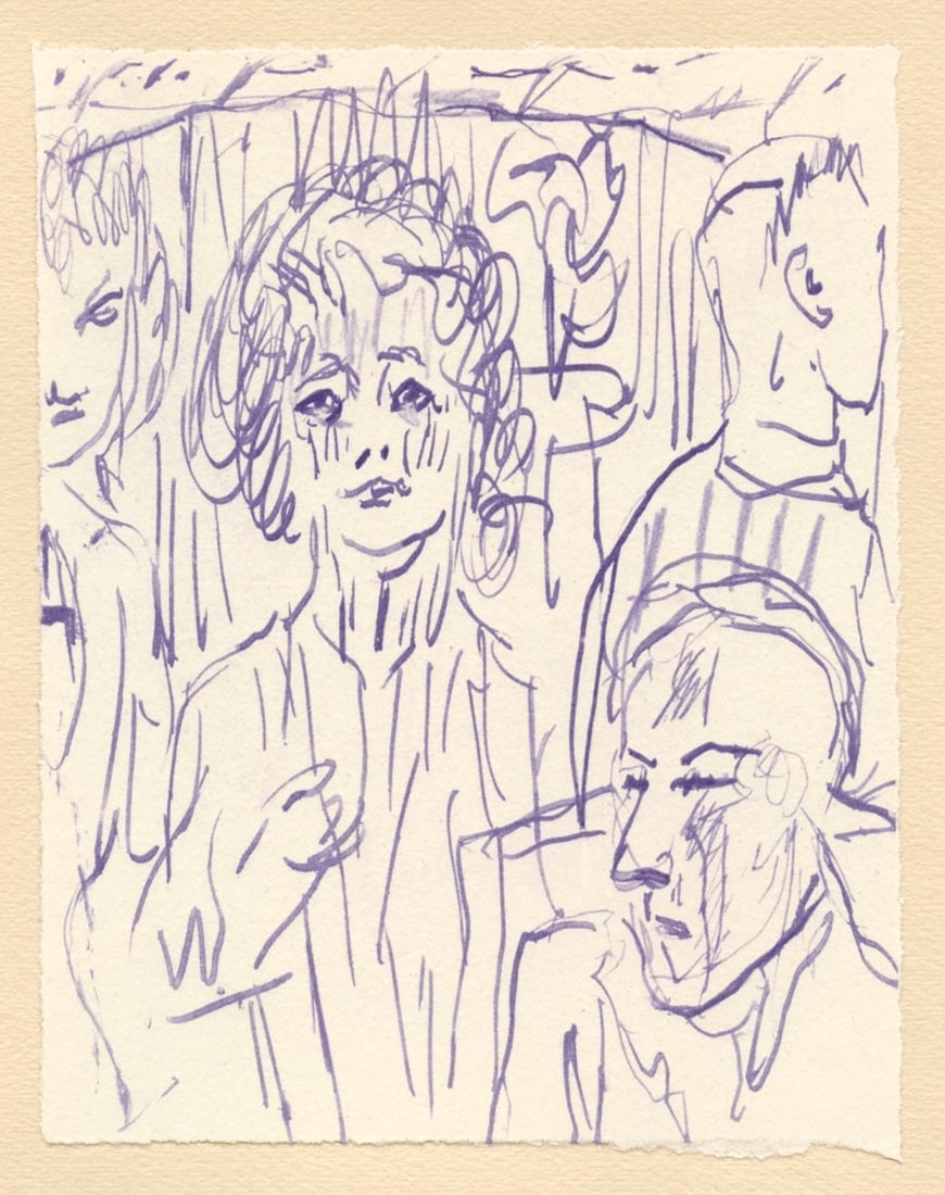 Pierre Bonnard lithograph for Correspondances, 1944: Title: Pierre Bonnard lithograph for Correspondances, 1944 Description: Medium: lithograph (after the drawing). This impression in violet ink was printed in France in 1944 for the rare