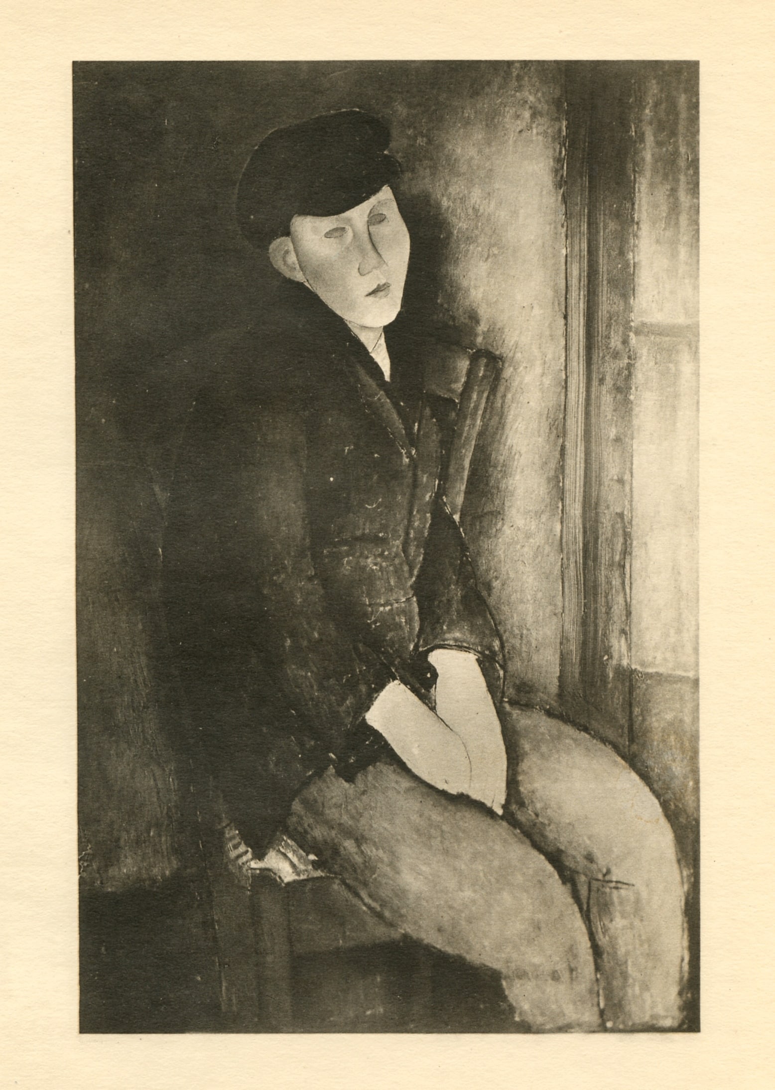 Amedeo Modigliani "Jeune garcon": Title: Amedeo Modigliani "Jeune garcon" Description: Medium: collotype (after the painting). Printed in 1926 at the Leon Marotte atelier and published in an edition of 1000 by Editions des Quatre