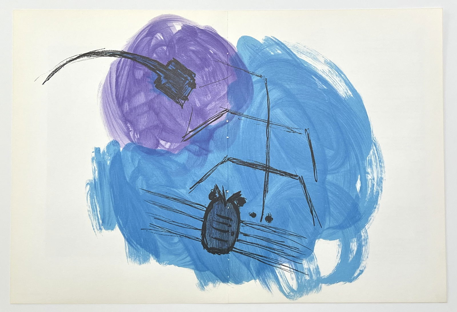 Vassilakis Takis original lithograph, 1982: Title: Vassilakis Takis original lithograph, 1982 Description: Medium: original lithograph. Printed in 1982 for the art revue Derriere le Miroir (issue number 250, dedicated in homage to Aime and