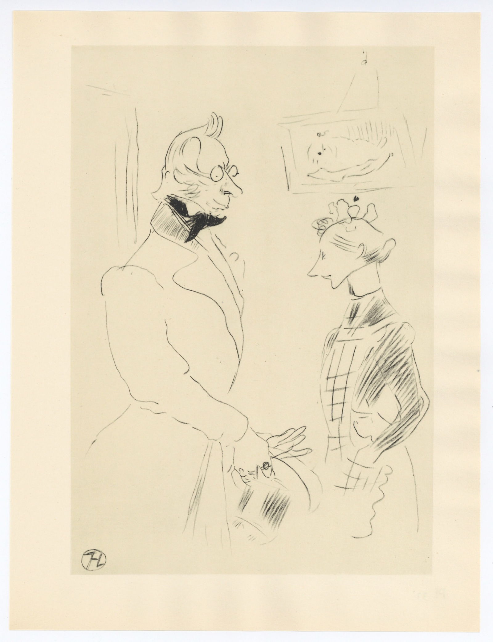 Toulouse-Lautrec lithograph "La visite du medecin" (1 of 1)