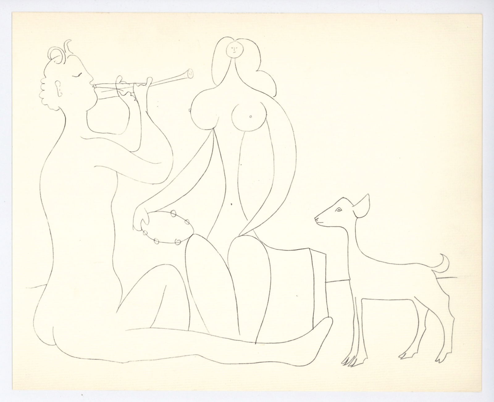 Pablo Picasso | Mythological Drawing, Antibes: Title: Pablo Picasso | Mythological Drawing, Antibes Description: Medium: offset lithograph (after the drawing). Printed in 1960 on cream laid paper and published in partnership with the Musee