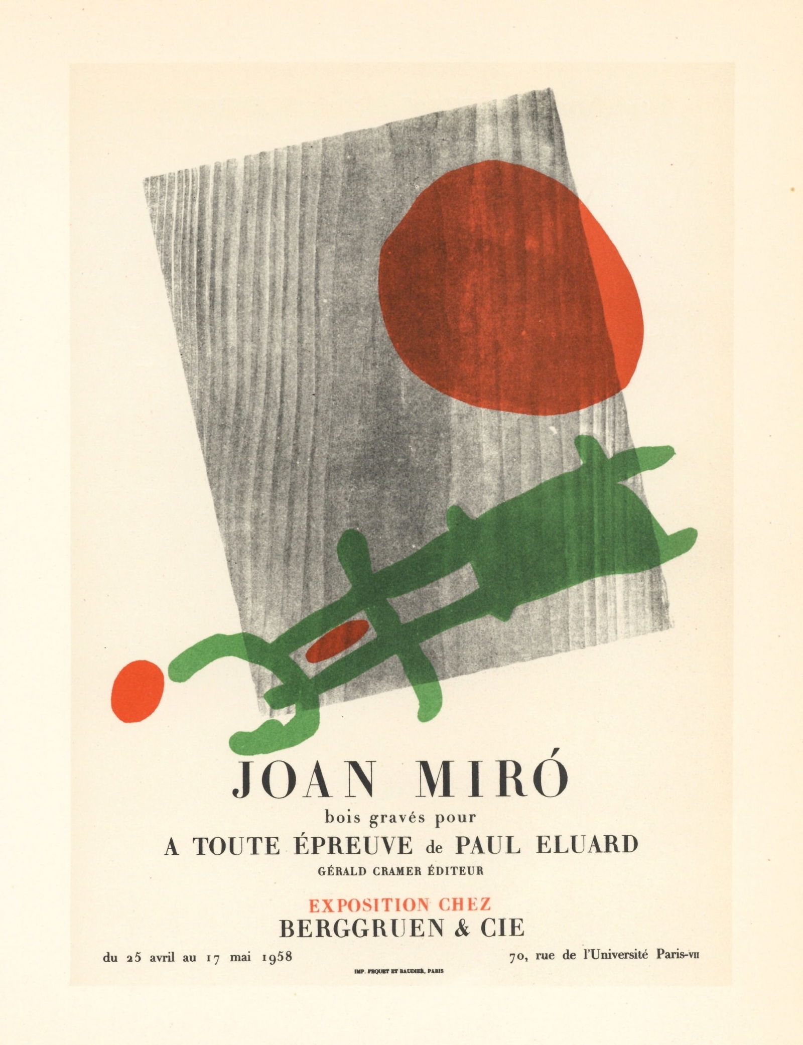 Joan Miro lithograph poster "A Toute Epreuve" (1 of 1)