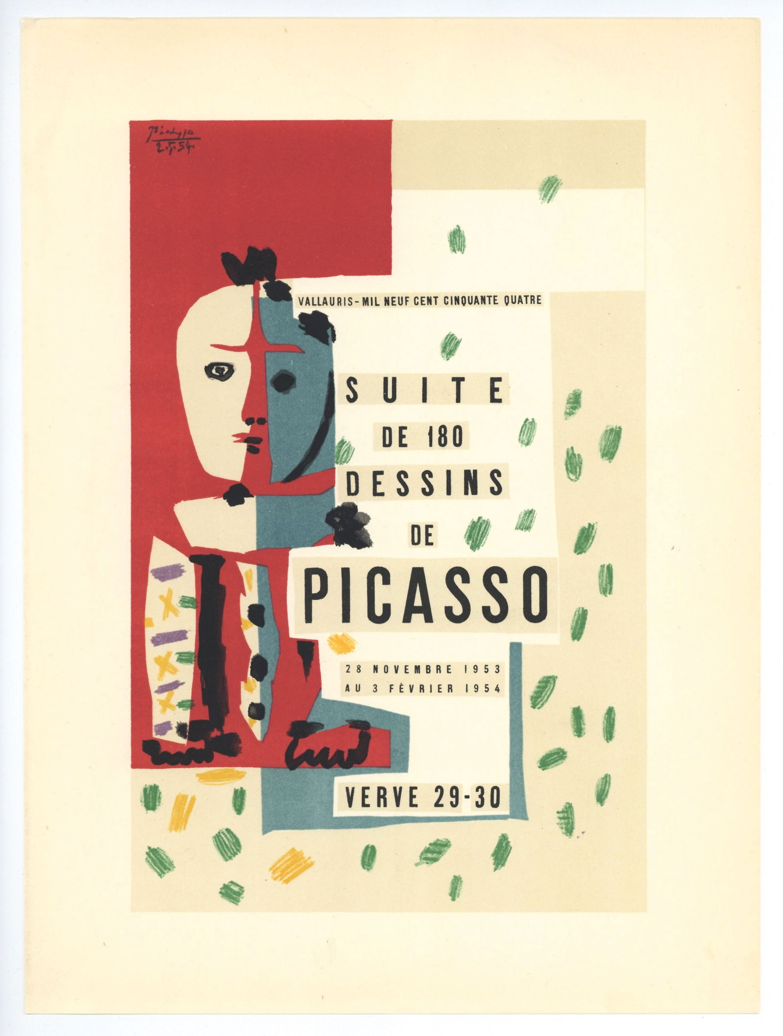 Pablo Picasso lithograph (Dessins): Title: Pablo Picasso lithograph (Dessins) Description: Medium: lithograph. Printed in 1954 at the Mourlot Freres atelier for the "Suite de 180 Dessins de Picasso" portfolio (Verve issue No. 29-30)