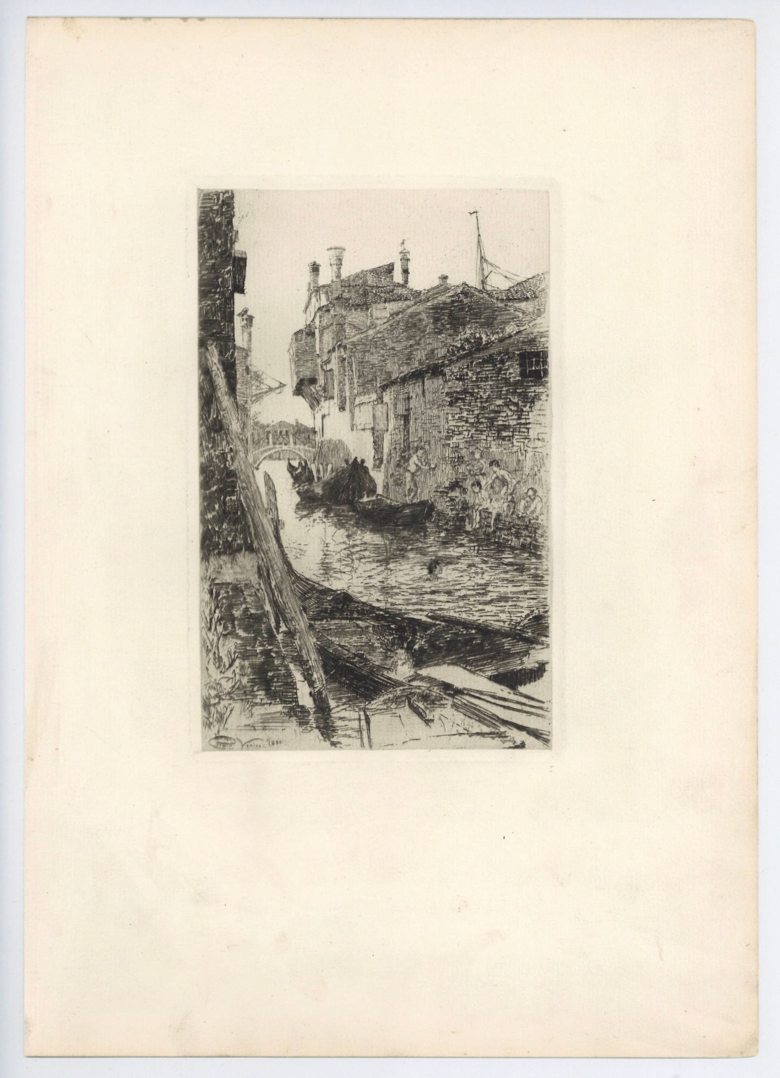 Charles Corwin original etching "Venice" - 2