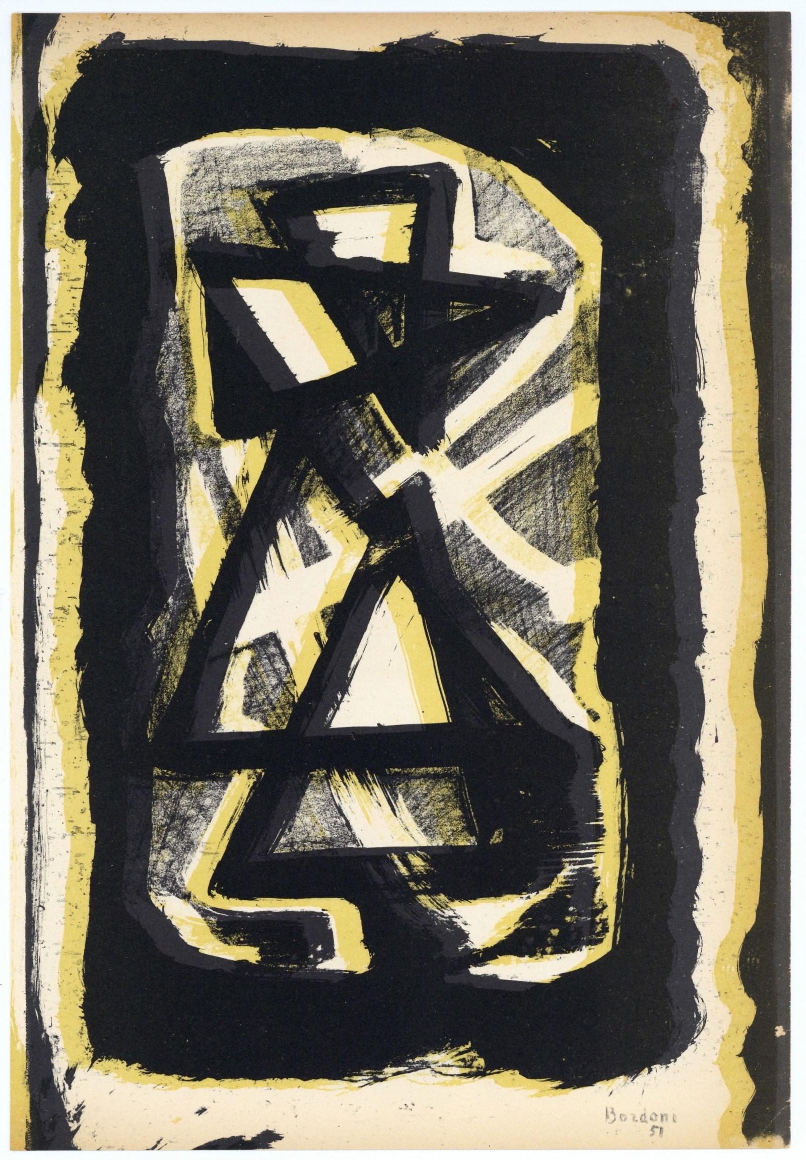 Enrico Bordoni original lithograph | Arte Concreta: Title: Enrico Bordoni original lithograph | Arte Concreta Description: Medium: original lithograph. Published in Milan by Groupe Espace for the very rare 1955-56 volume of Documenti d'Arte d'Oggi.