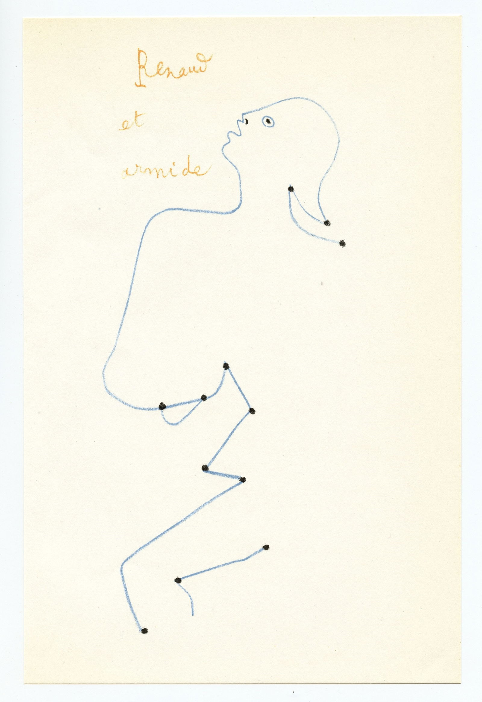 Jean Cocteau original lithograph | Renaud et Armide: Title: Jean Cocteau original lithograph | Renaud et Armide Description: Medium: original lithograph. Printed in Paris in 1957 at the Mourlot Freres atelier. Size: 8 3/4 x 6 inches (225 x 150 mm).