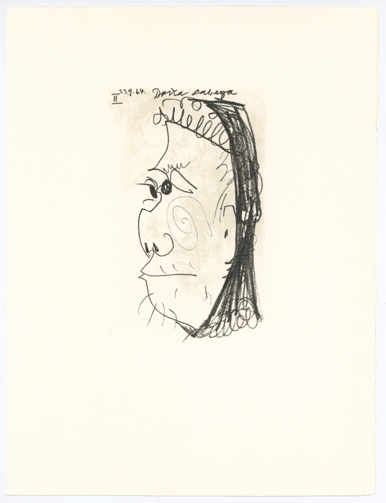 Pablo Picasso lithograph "Le Gout du Bonheur": Title: Pablo Picasso lithograph "Le Gout du Bonheur" Description: Medium: lithograph (after the drawing). This Picasso lithograph from the "Le Gout du Bonheur" portfolio (the French title translates