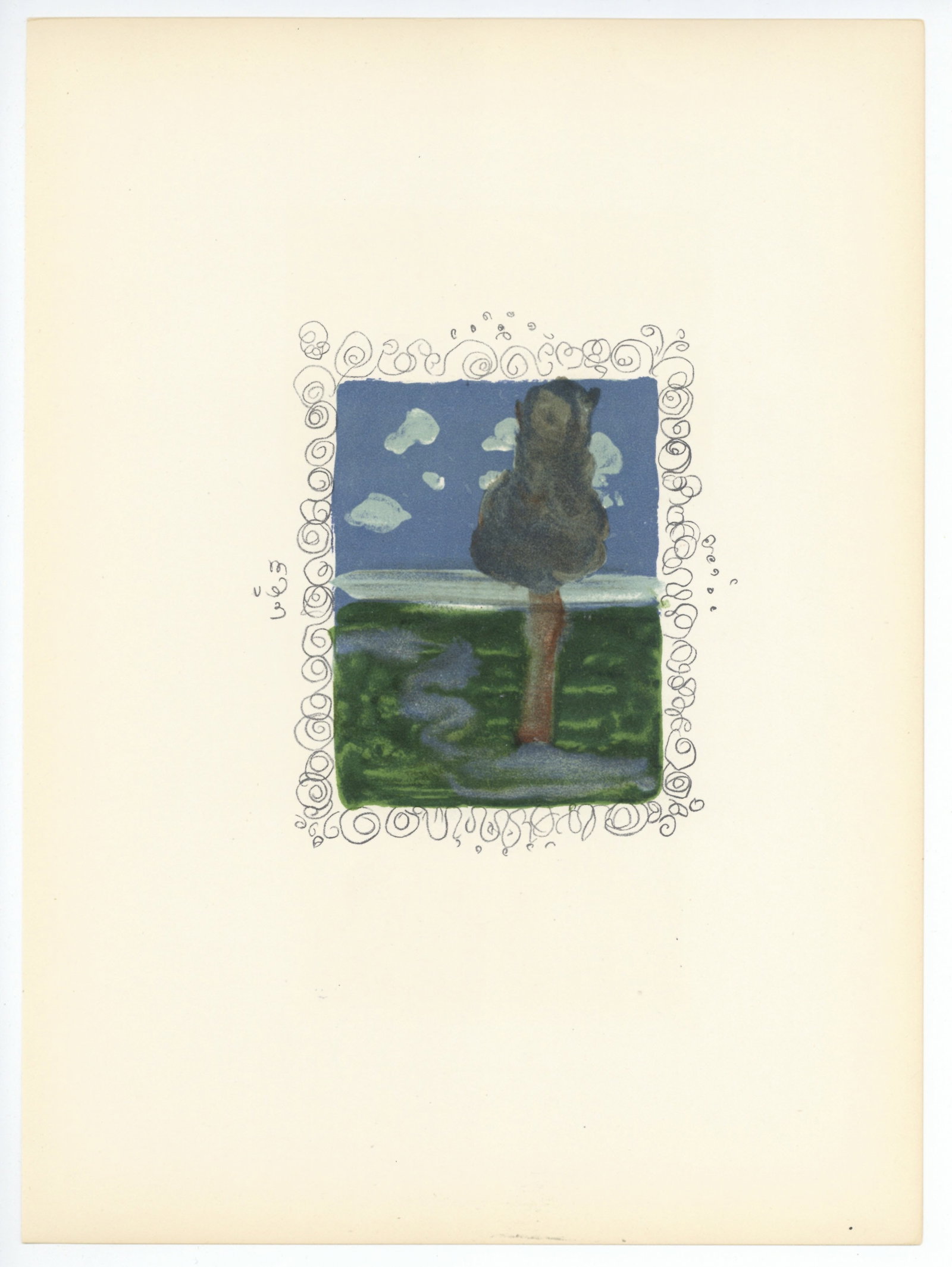 Andre Derain lithograph "In the Garden of Allah": Title: Andre Derain lithograph "In the Garden of Allah" Description: Medium: lithograph. Printed in 1939 and published in Paris by Teriade for the art revue Verve (volume 1, number 4). Image size: 6