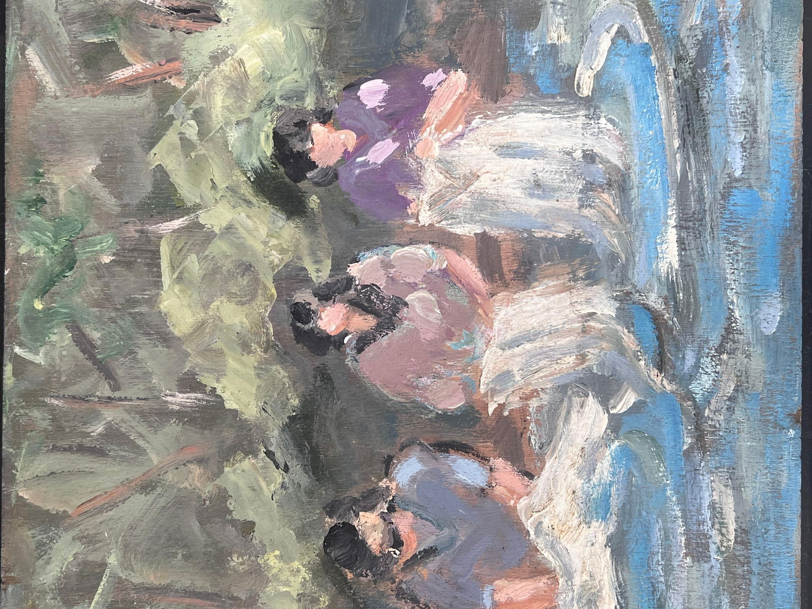 Fanch Lel; Maids Washing The Clothes In The Stream French Landscape Oil Painting - 8