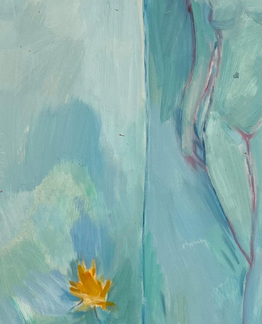 Roland Pichard; Figure with Floral Still Life - Abstract Contemporary Oil Painting - 2