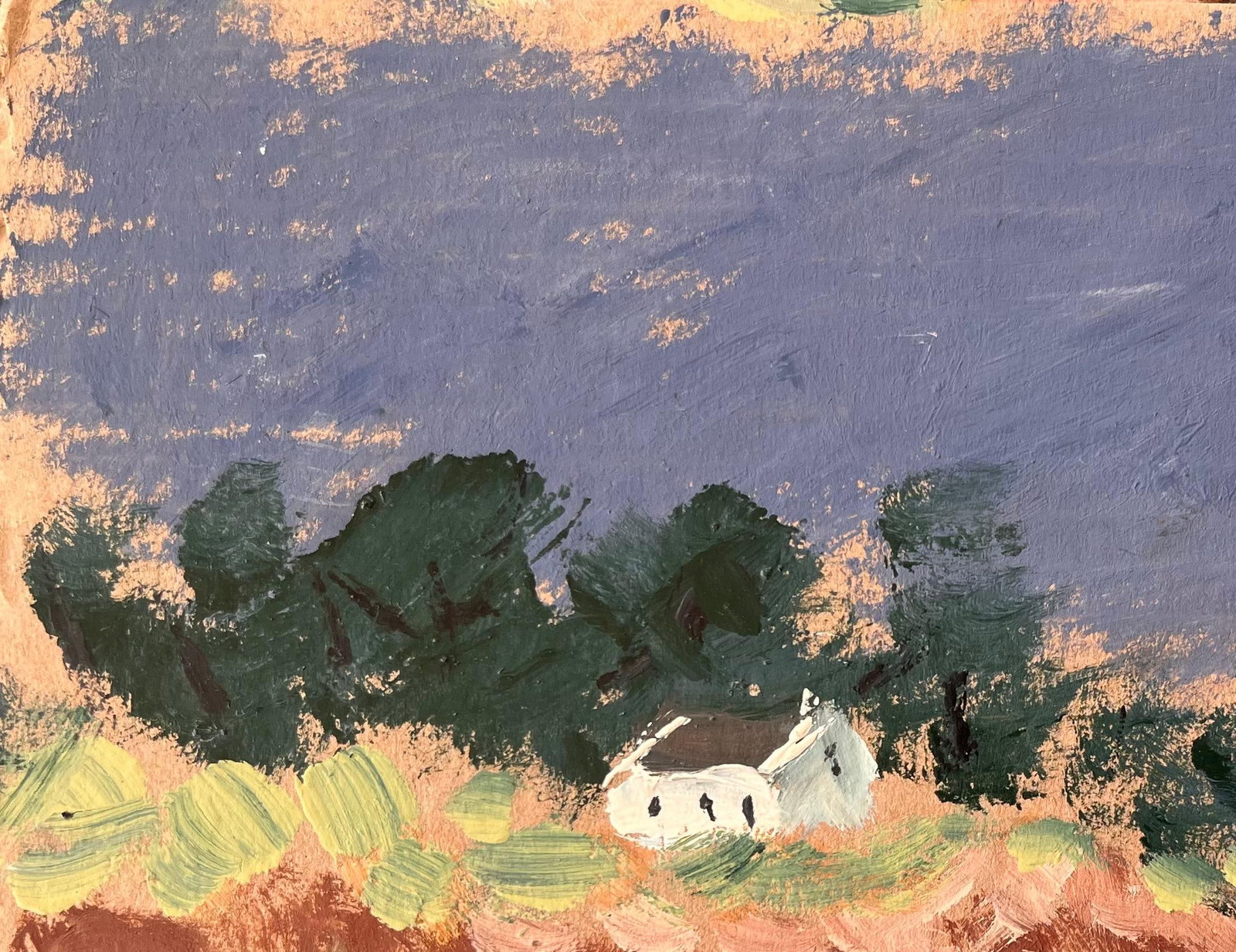 Fanch Lel; French Coastal Landscape with White Cottage and Sailboat Under a Dark Sky - 10