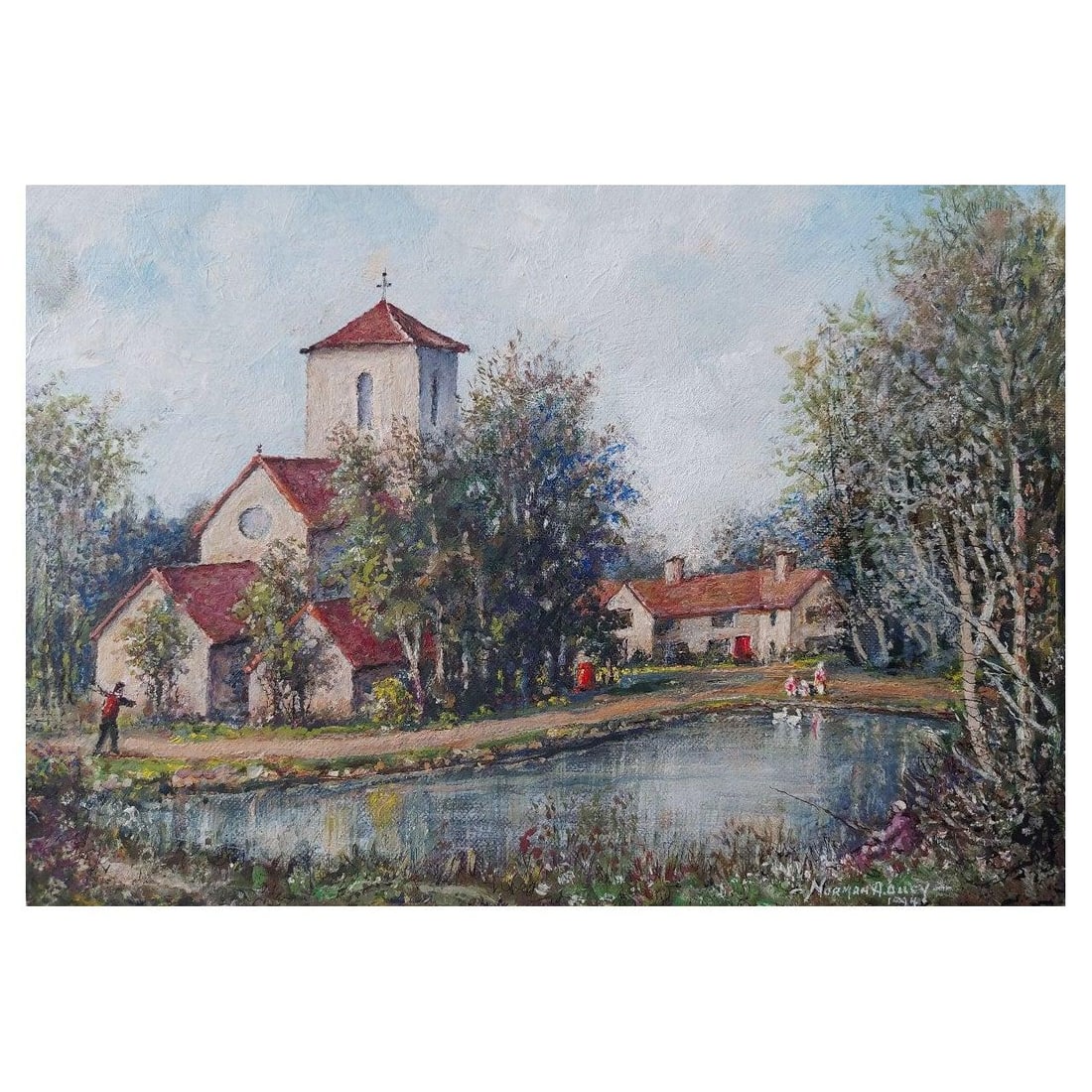 English School; Traditional English Painting Church at Weston Green, Thames Ditton, Surrey, 20th (1 of 13)