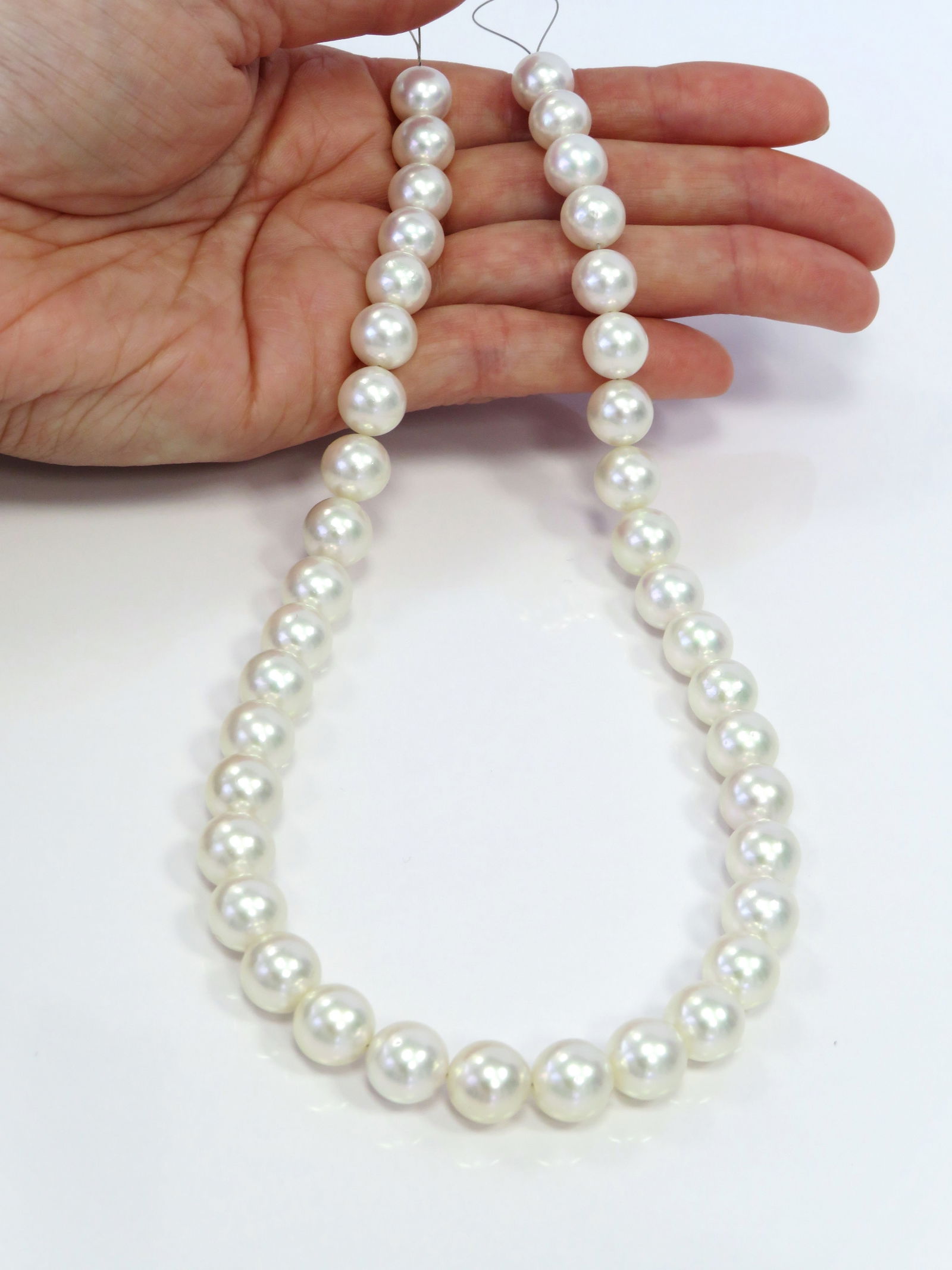 10-10.5mm Round White Akoya Necklace Strand (Extremely Rare Big Size) - 3