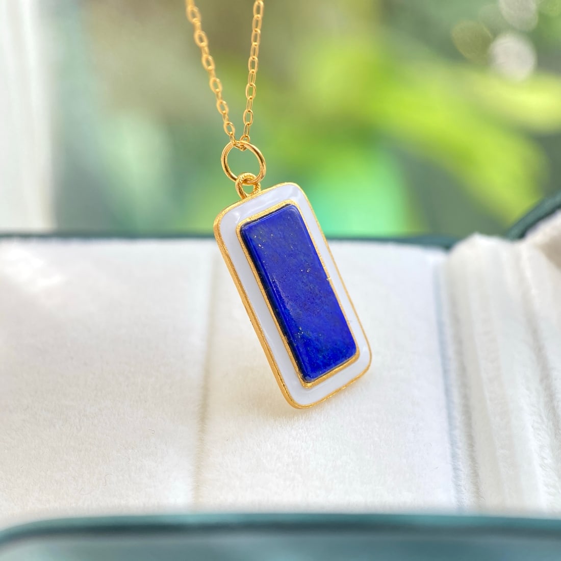 Natural Lapis Lazuli Pendant, No Trouble Plaque, S925 Silver Inlay: Natural Lapis Lazuli Pendant, No Trouble Plaque, S925 Silver Inlay, Approximately 13x25mm, Backside with Stupa Reserve: $100.00 Shipping:Domestic: Shipping rates are determined by