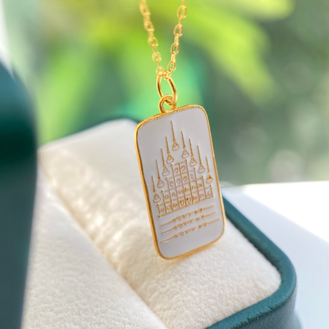 Natural Lapis Lazuli Pendant, No Trouble Plaque, S925 Silver Inlay - 4