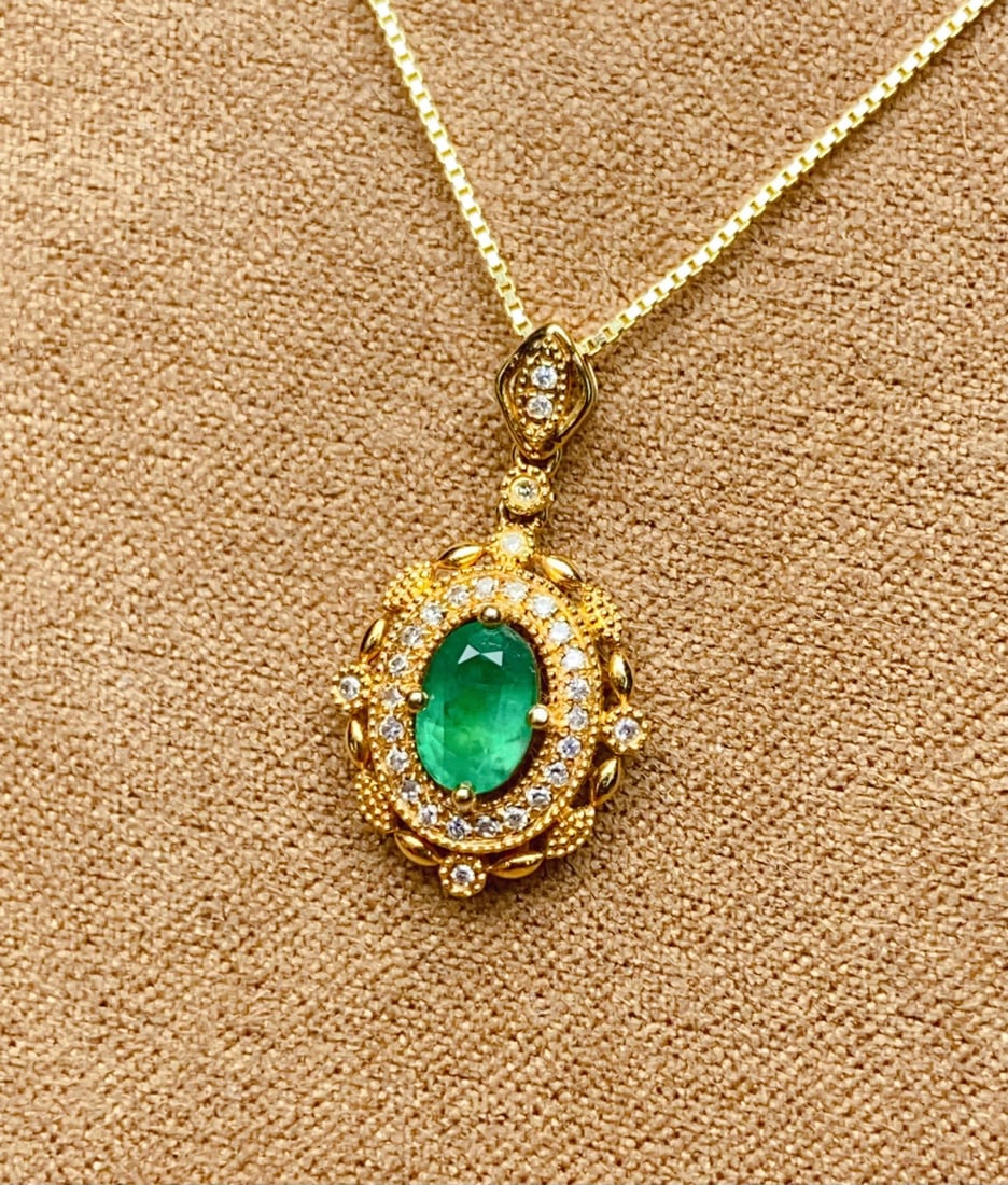 Natural Emerald Pendant - 5