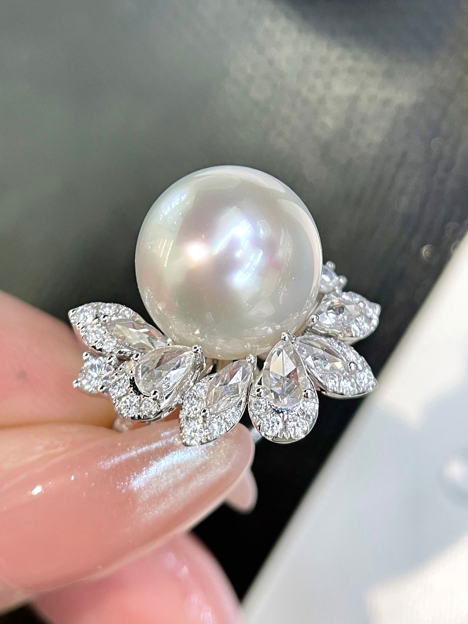 925 Sterling Silver Pearl Ring: 925 Sterling Silver Pearl Ring, 12-13mm Reserve: $300.00 Shipping:Domestic: Shipping rates are determined by destinationInternational: Foreign shipping rates are determined by destination.