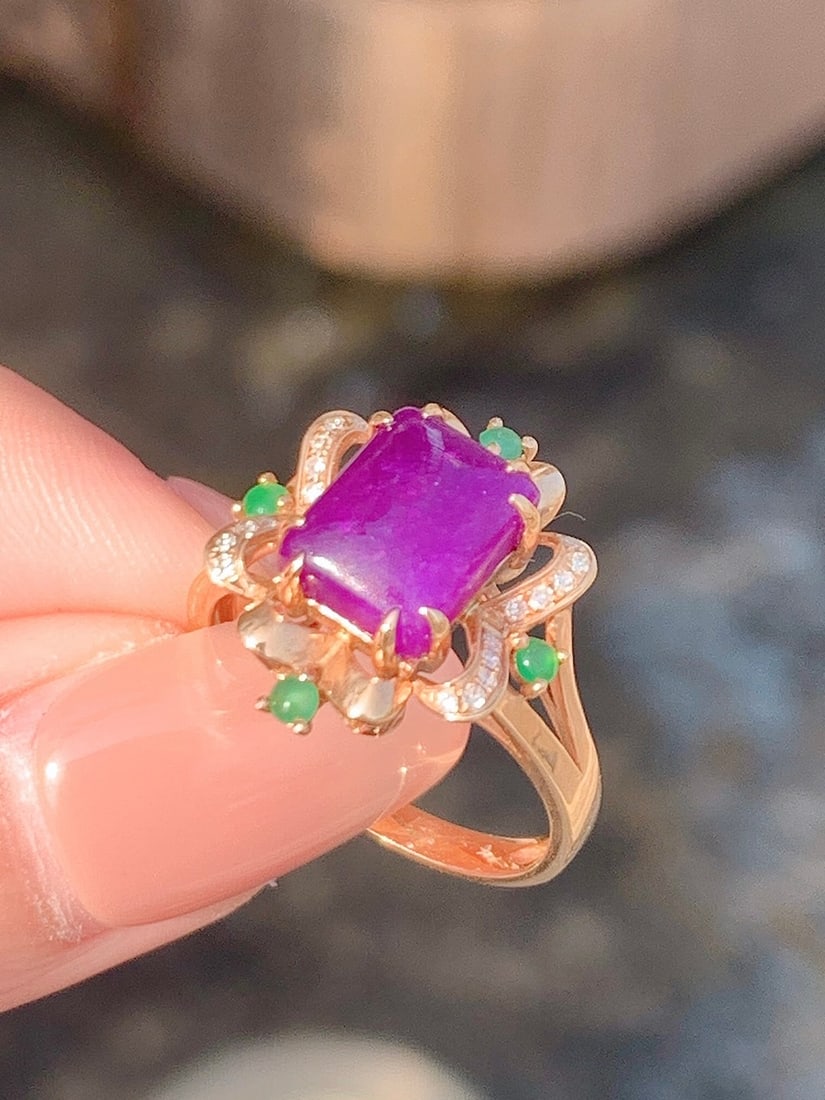 18k Gold Plated Sugilite Ring - 2