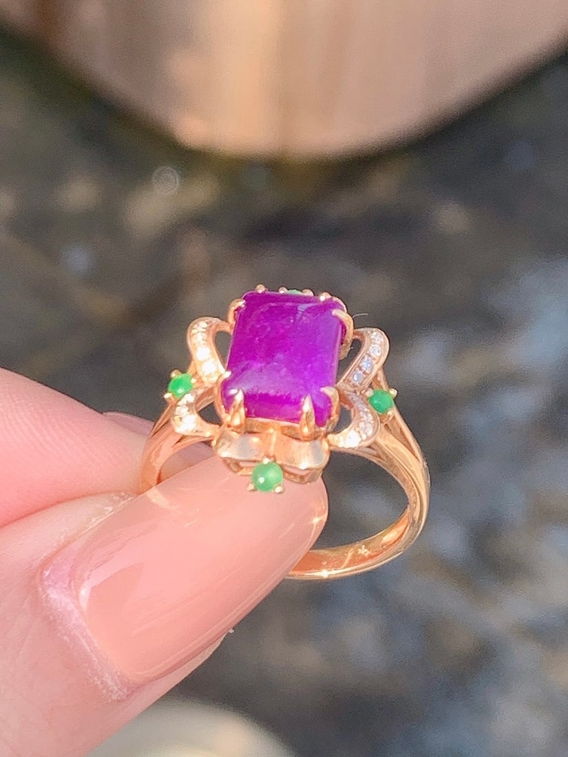 18k Gold Plated Sugilite Ring - 3