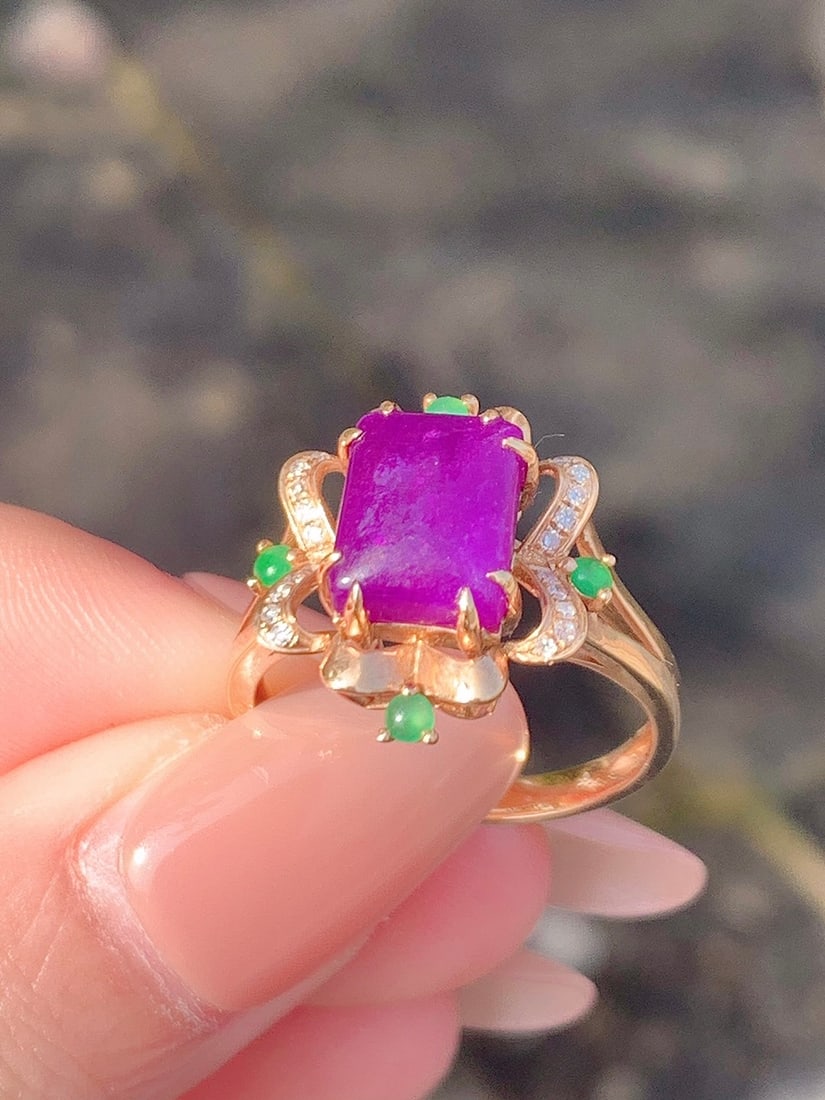 18k Gold Plated Sugilite Ring - 4