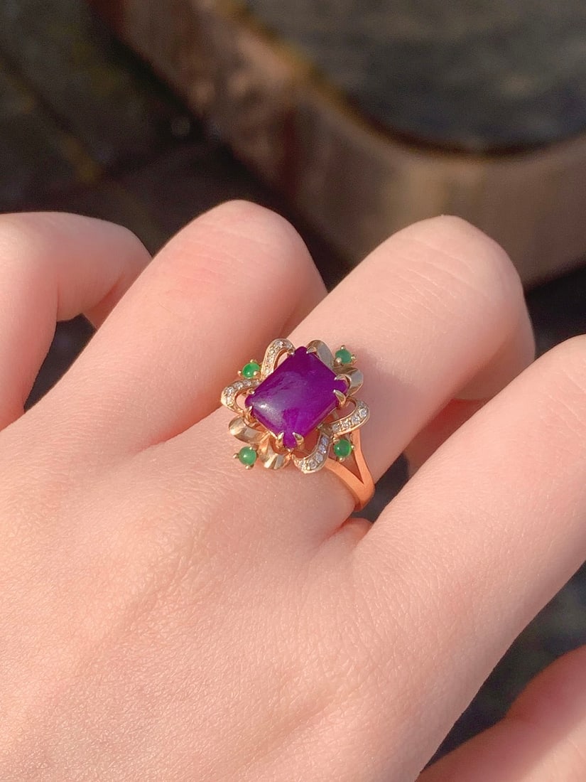 18k Gold Plated Sugilite Ring - 5
