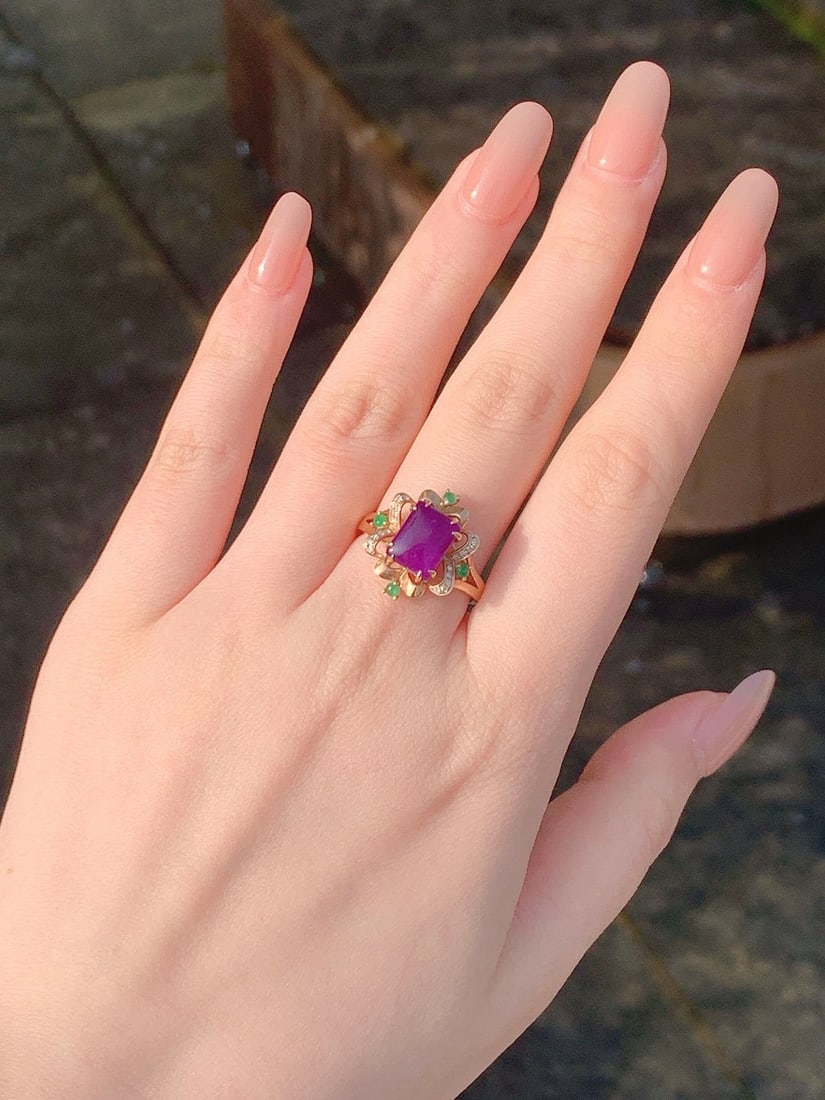 18k Gold Plated Sugilite Ring - 6