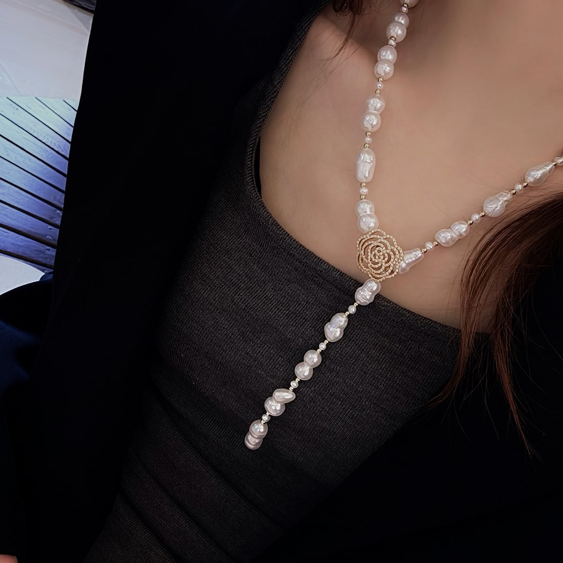 Baroque Pearl Sweater Chain - 5