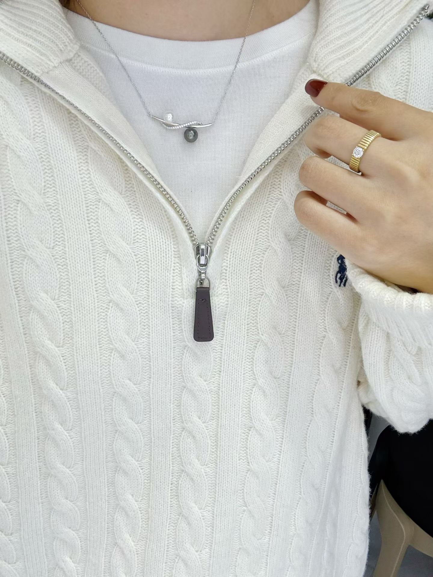 Sterling Silver Pearl Necklace - 6