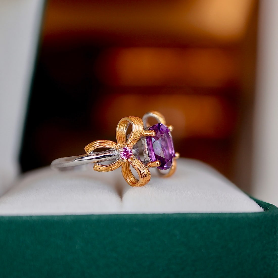 Natural Uruguay Amethyst Ring S925 Silver Inlay - 2