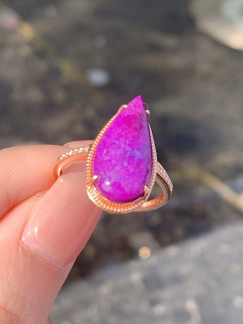 18k Gold Plated Sugilite Ring - 2