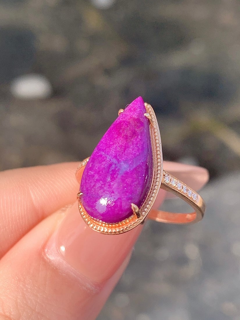18k Gold Plated Sugilite Ring - 3