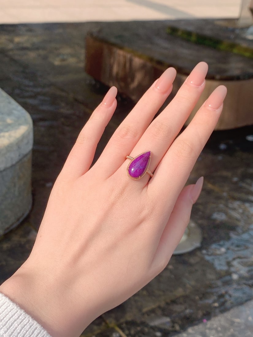 18k Gold Plated Sugilite Ring - 5