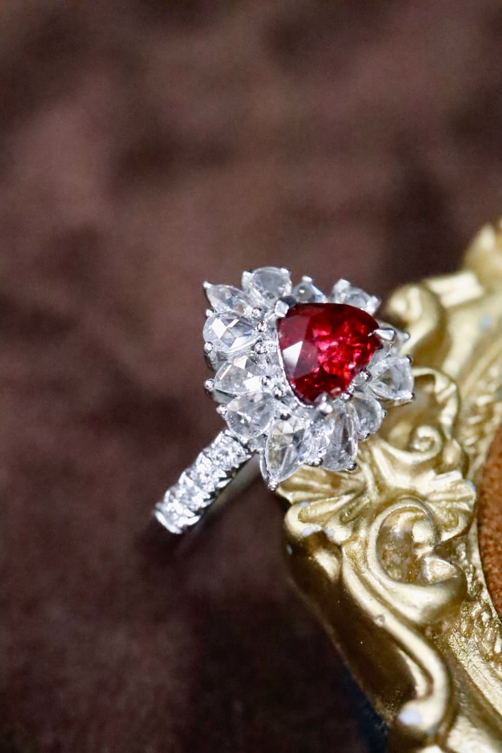 No Burnt Pigeon Blood Ruby Ring - 5