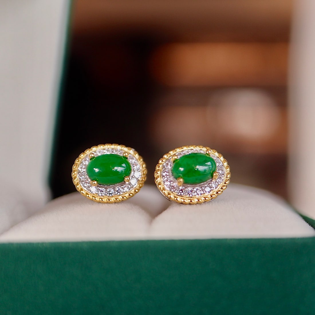 Natural Jade Teardrop Earrings: Natural Jade Teardrop Stud Earrings, S925 Silver Encrusted Reserve: $100.00 Shipping:Domestic: Shipping rates are determined by destinationInternational: Foreign shipping rates are determined by