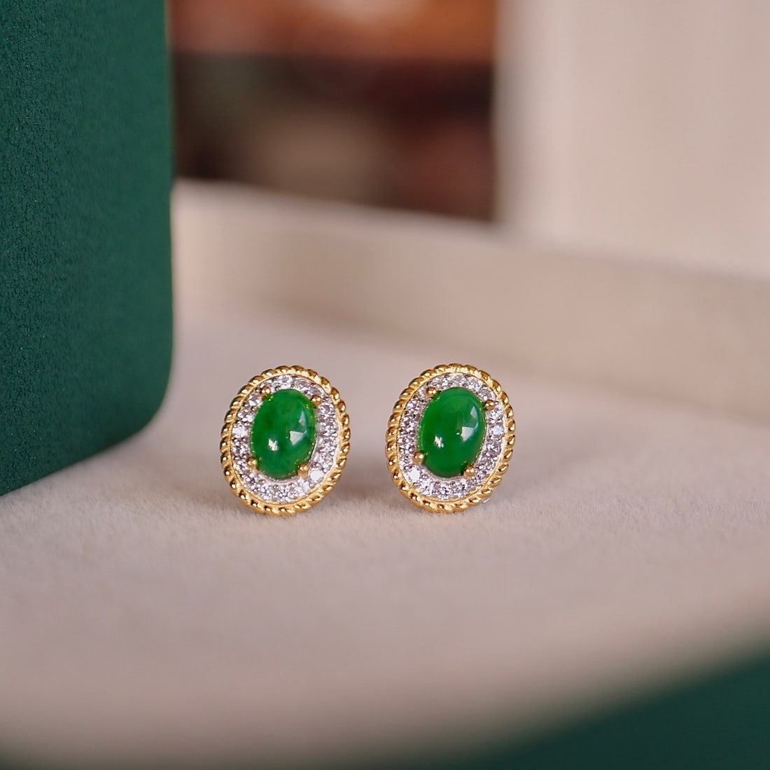 Natural Jade Teardrop Earrings - 5