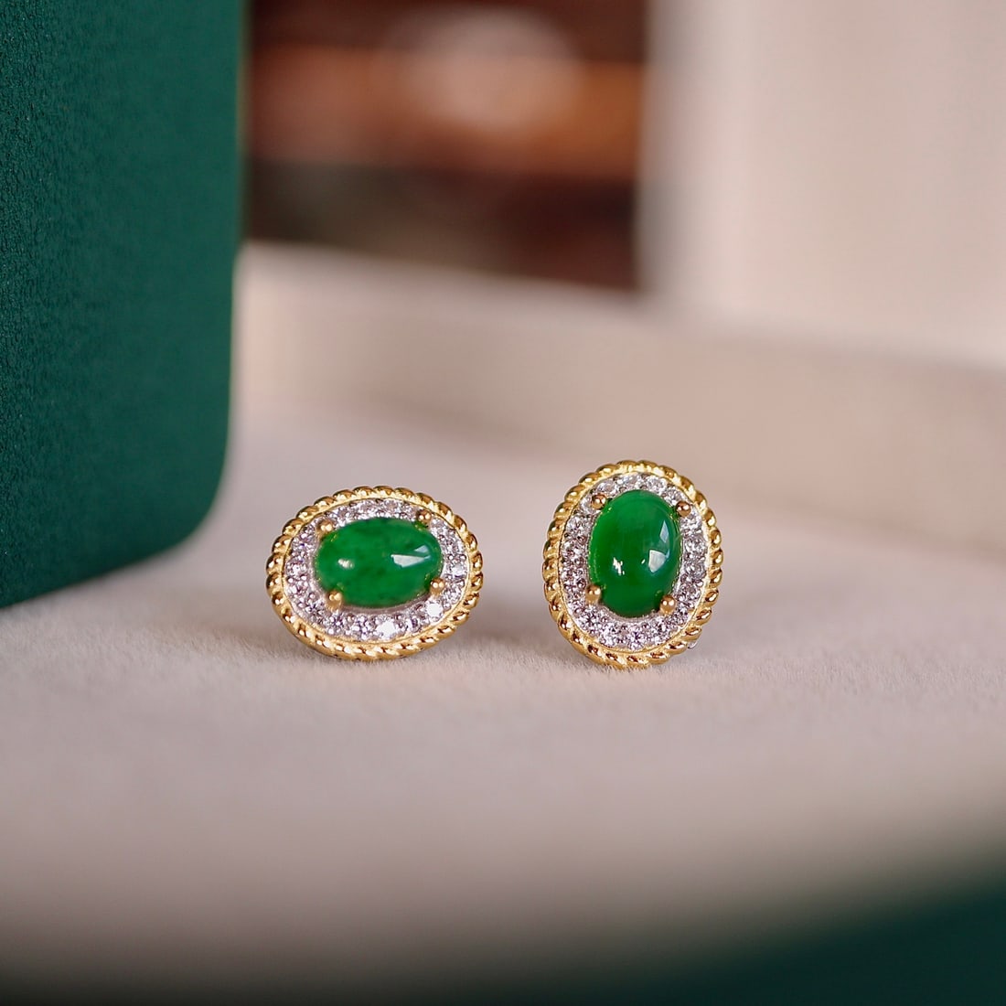 Natural Jade Teardrop Earrings - 6