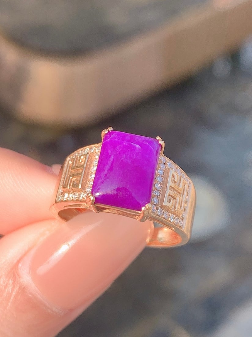 18k Gold Inlaid Sodalite Ring: 18k Gold Plated Scapolite Ring, Main Stone 4ct, 44 Diamonds Reserve: $2,000.00 Shipping:Domestic: Shipping rates are determined by destinationInternational: Foreign shipping rates are determined by