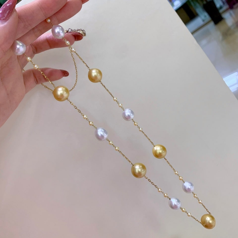 18K gold-plated long sweater chain - 5