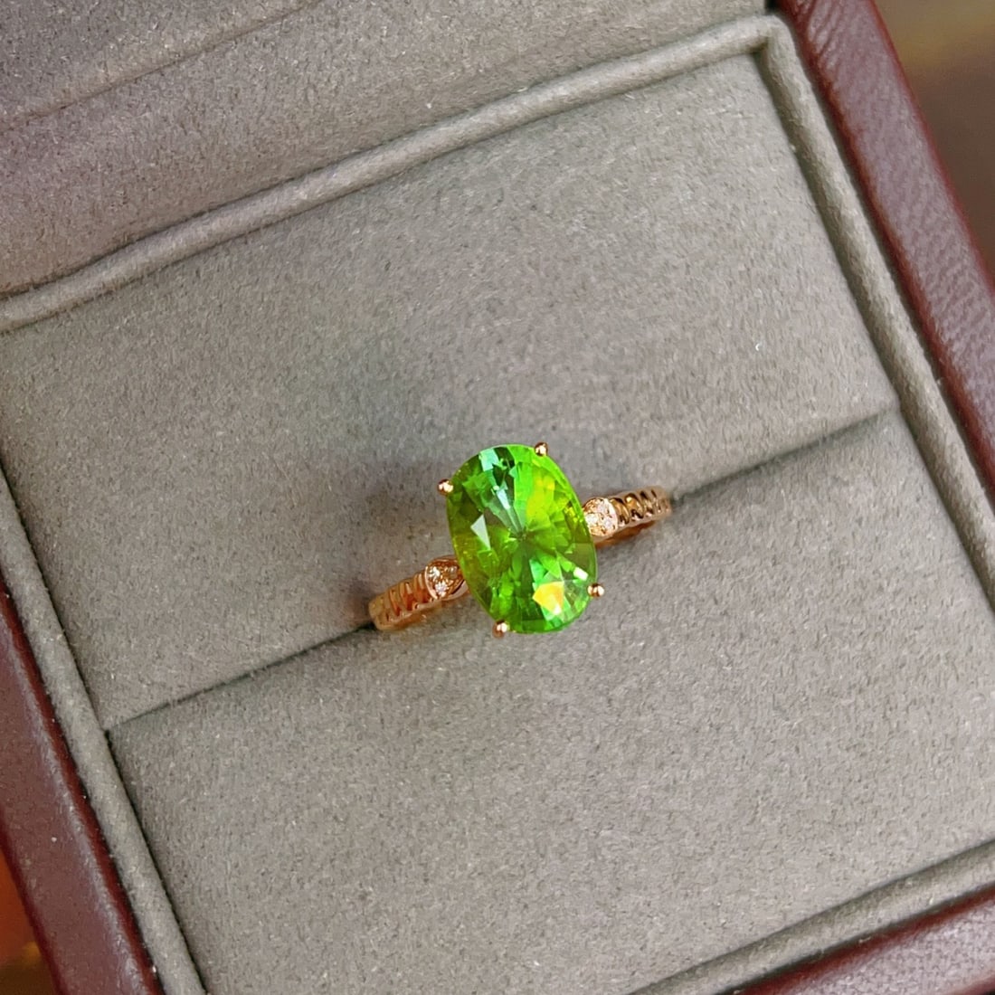 18k Gold with Diamond-Set Tourmaline Ring: 18k gold with diamond set tourmaline ring, total weight: 1.97g, main stone: 3.35ct, diamonds: 0.018/6p Reserve: $1,500.00 Shipping:Domestic: Shipping rates are determined by
